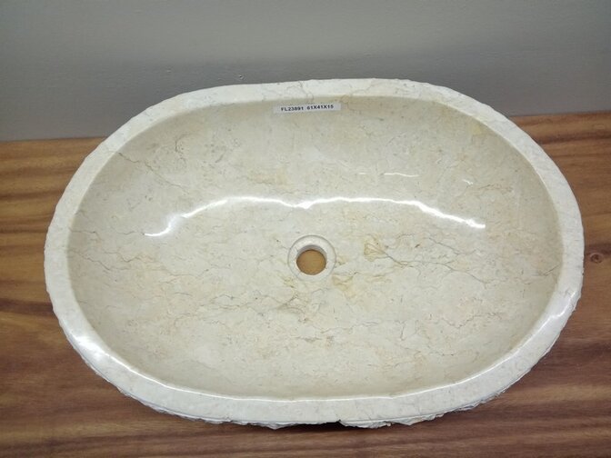 Waskom Marmer - Ovaal - 61x42x15cm - FL23891