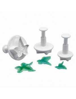 Uitsteekvormen, klimop blad, set 3 stuks, 4,5 cm, 5 cm, 6 cm