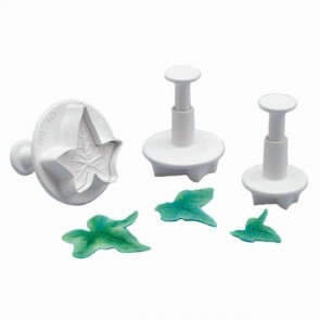 Uitsteekvormen, klimop blad, set 3 stuks, 4,5 cm, 5 cm, 6 cm