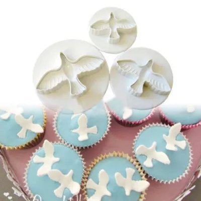 Uitsteekvormen, Duiven, set 3 stuks, 3 cm, 4 cm, 5 cm