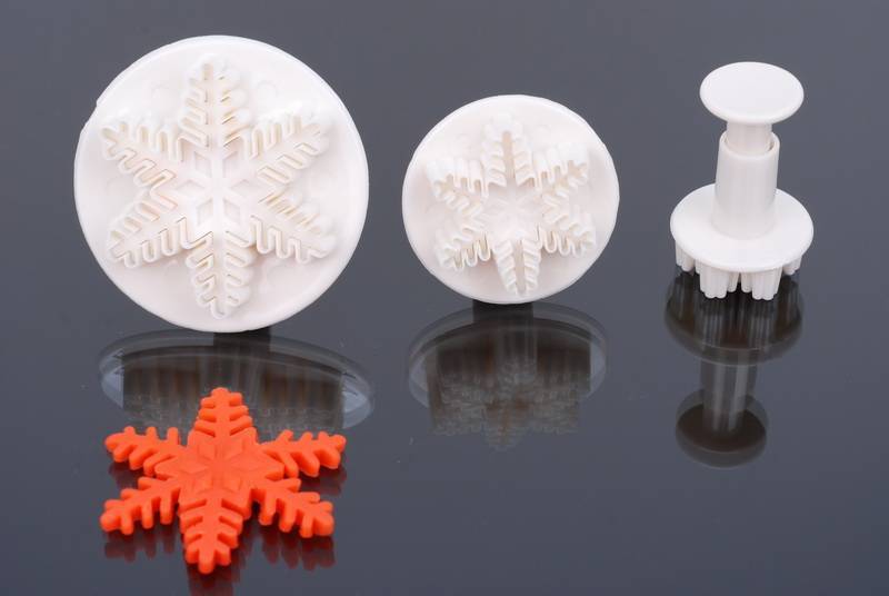 Uitsteekvormen, Sneeuwvlok, set 3 stuks, 2,5 cm, 4 cm, 5,5 cm