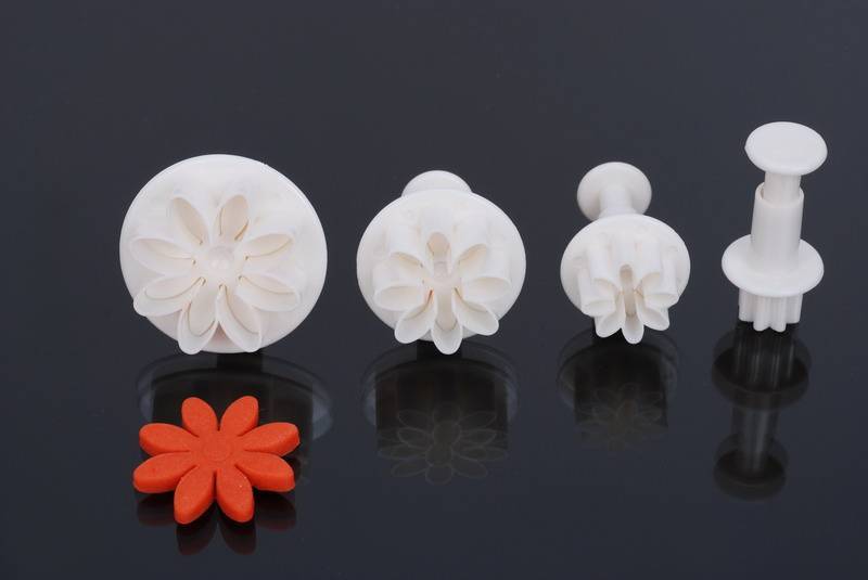 Uitsteekvormen, Madeliefje, Margriet, set 4 stuks, 1 cm, 2 cm, 3 cm, 4 cm