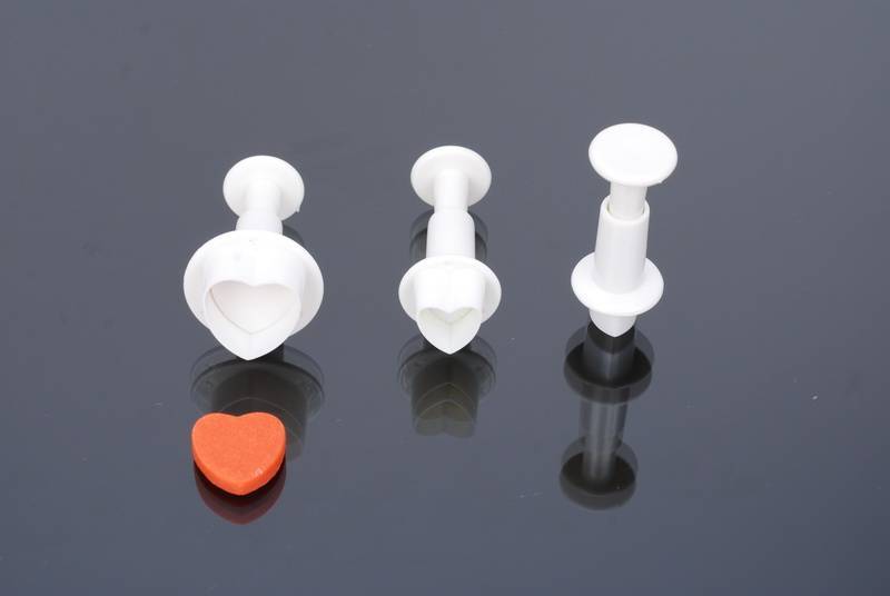 Uitsteekvormen, Hart, set 3 stuks 1 cm, 1,5 cm, 2 cm