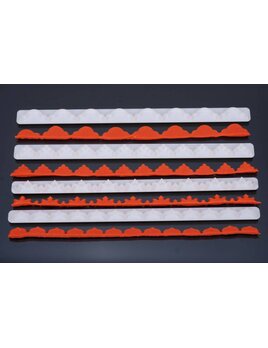 Uitsteker, Straight frill, set 4, 25 cm