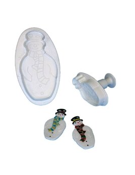 Uitsteekvormen, Sneeuwman, set 2 stuks, 6 cm, 10 cm