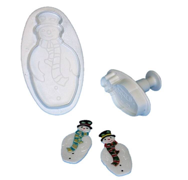 Uitsteekvormen, Sneeuwman, set 2 stuks, 6 cm, 10 cm