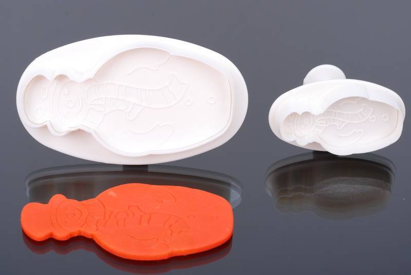 Uitsteekvormen, Sneeuwman, set 2 stuks, 6 cm, 10 cm