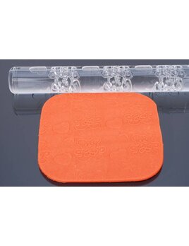 Structuur rolstok, beren / hartjes, 32cm