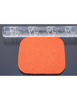 Structuur rolstok, Kerstboom / sterren, 32cm