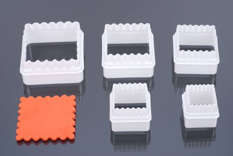 Uitsteker, Glad en Geribbeld vierkant, set 5 stuks