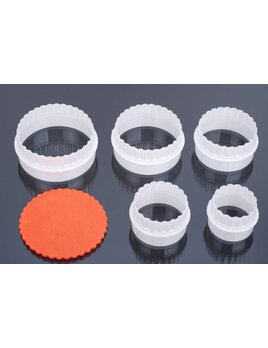 Uitsteker, glad en geribbeld, ronde vorm, set 6 stuks, 9,5 cm