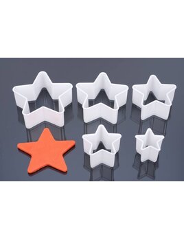 Uitsteker, stervorm, set 5 stuks, 5 cm, 6 cm, 7 cm, 8 cm, 9cm