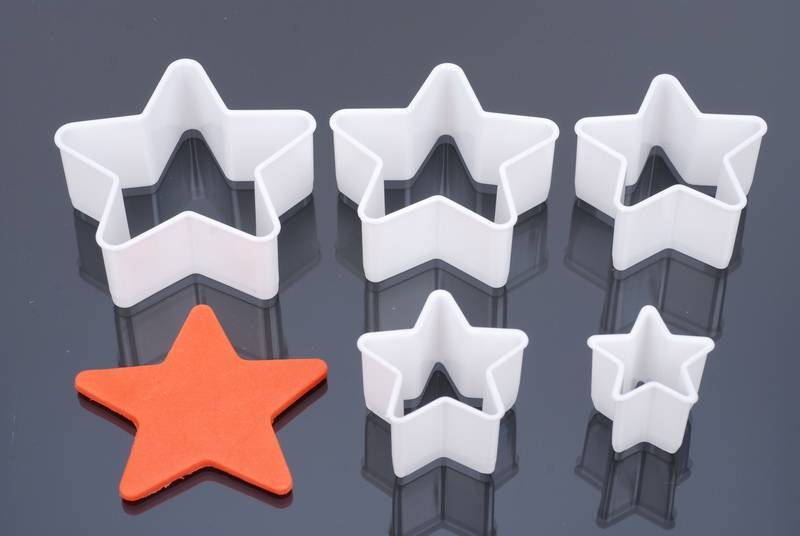 Uitsteker, stervorm, set 5 stuks, 5 cm, 6 cm, 7 cm, 8 cm, 9cm