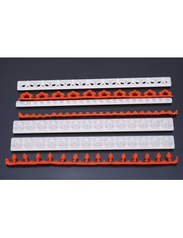 Uitsteker, Straight frill, set 4 stuks, 23 cm