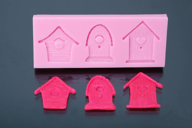 Siliconen Mal - Vogelhuisjes 11,5x4,5cm
