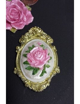 Siliconen Mal - Roos in foto frame 7cm