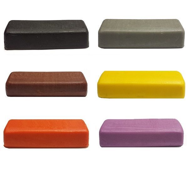 Marsepein - Zwart, Grijs, Bruin, Geel, Oranje en Paars 6x 250g