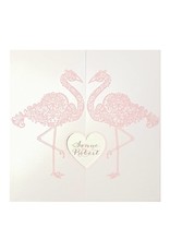 Belarto Bohemian Wedding Trouwkaart met sierlijke flamingo's en uitgesneden hart (727037)