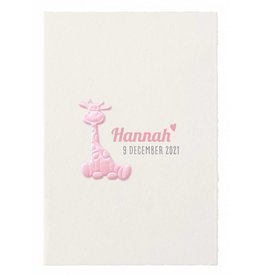 Belarto Hello World Geboortekaartje - Roze girafje
