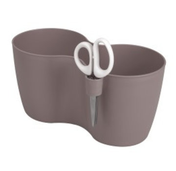 Gewürz Glas Duo mit Schere, Taupe L