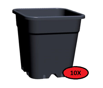 Fertraso 10x Anzuchttopf Viereckig 11 Liter 24x24 cm Schwarz