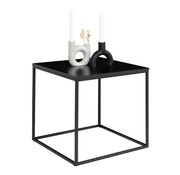 Vita Sidetable - Beistelltisch mit schwarzem Gestell und schwarzer Platte 45x45x45 cm