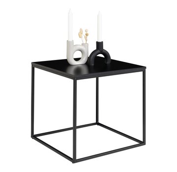 Vita Sidetable - Beistelltisch mit schwarzem Gestell und schwarzer Platte 45x45x45 cm