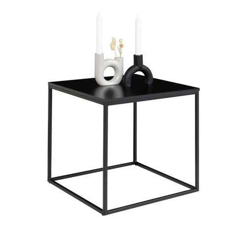 Vita Sidetable - Beistelltisch mit schwarzem Gestell und schwarzer Platte 45x45x45 cm