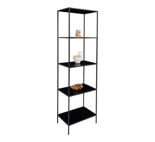 House Nordic Vita Shelf - Shelf with black frame and 5 black shelves 51x36x170 cm