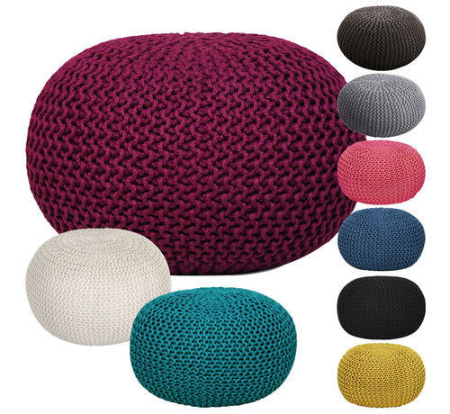 MVG Voglrieder Sitzpouf Pouf Strickhocker Strickpuff Ø 55cm PREMIUM Innen Terrasse Pool Garten nachhaltig