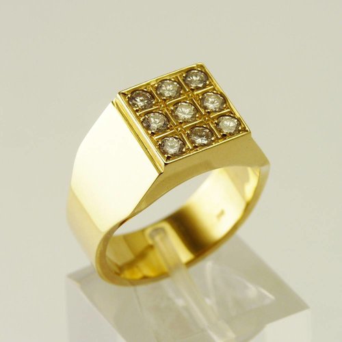 14 krt. yellow gold unisex ring with diamonds 14 krt. yellow gold unisex ring with diamonds
