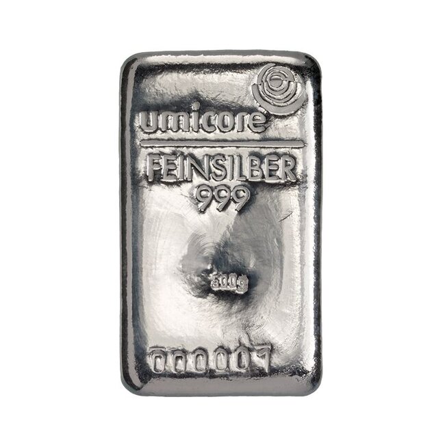 Silver bar Umicore 500 gram