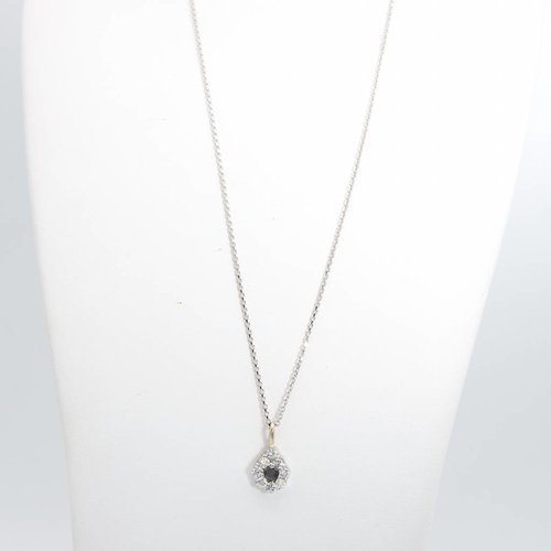 18 krt. wit gouden collier met hanger 18 krt. wit gouden collier met hanger