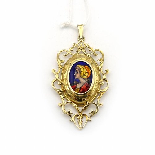 14krt gouden hanger 'limoges' 14krt gouden hanger 'limoges'