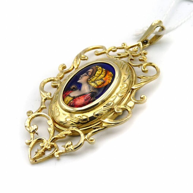 14krt  gouden hanger uit Limoges