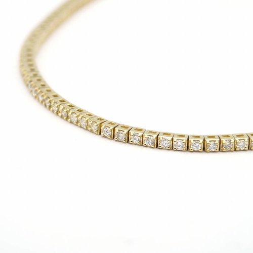 18 krt. yellow gold bracelet with brilliant-cut diamonds
