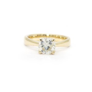 18 krt. yellow gold solitaire ring with brilliant