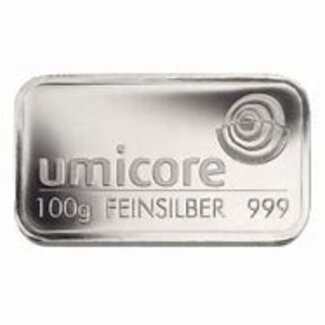 umicore Zilverbaar Umicore  100 gram