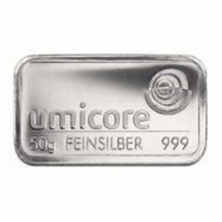 umicore Umicore silver bar 50 gram 99.9%