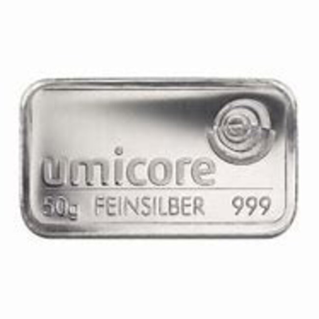 umicore Silver bar 50 gram