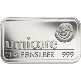 umicore Umicore zilverbaar 20 gram 99,9%