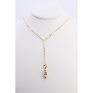 14 krt. yellow gold necklace with zirconia pendant