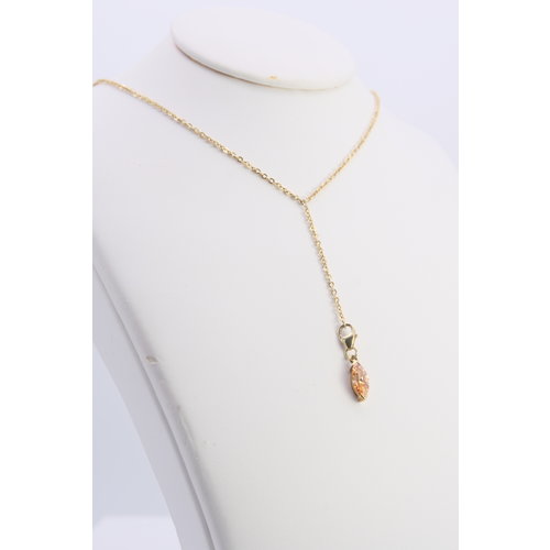 14 krt. yellow gold necklace with zirconia pendant