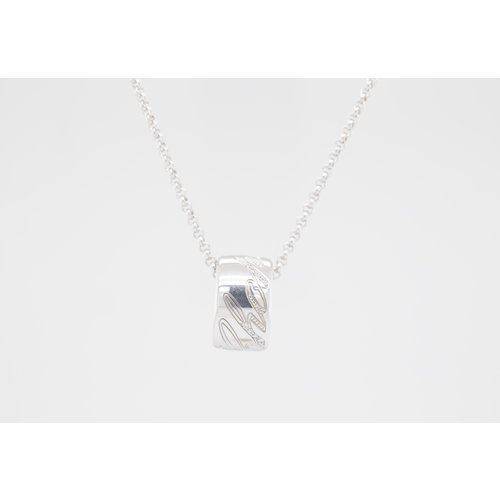 Occasion 18 krt. witgouden Chopard hanger met collier Occasion 18 krt. witgouden Chopard hanger met collier