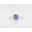 18 karaat wit goud ring Tanzaniet/ briljant 3.2 gram