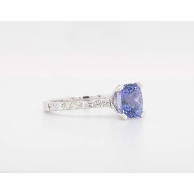 Nieuw 18 karaat wit goud ring Tanzaniet/ briljant 3.2 gram