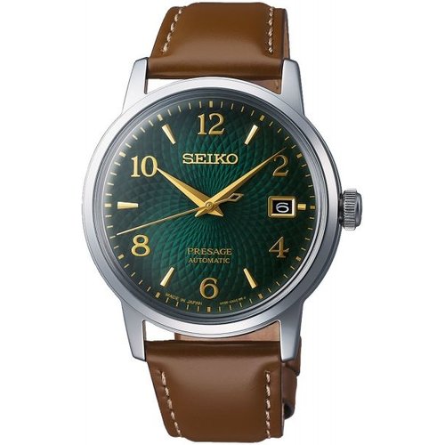 SEIKO PRESAGE SRP45J1 GREEN DIAL LEATHER STRAP - ROS Jewelers