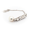 14k  witgouden collier en hanger met parel en briljant