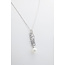 14k  witgouden collier en hanger met parel en briljant