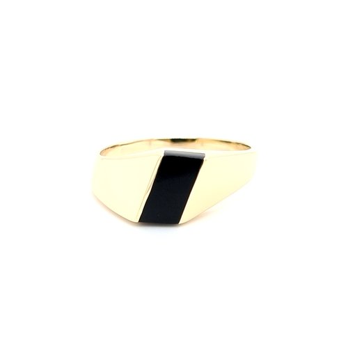 Occasion 14 karaat geel goud ring onyx 3.8 gram